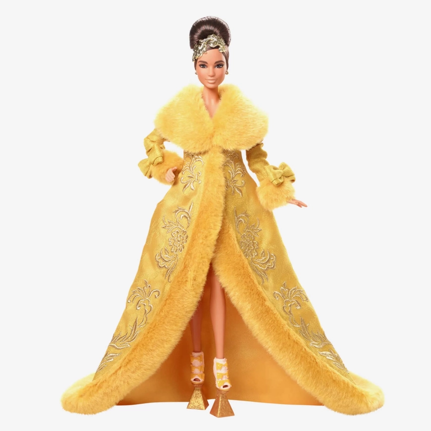 Barbie Signature Guo Pei second doll 2022 wearing Golden-Yellow Gown HBX99