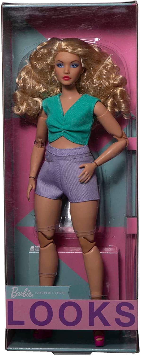 Barbie Looks 2023 №16 blonde purple shirt HJW83 doll