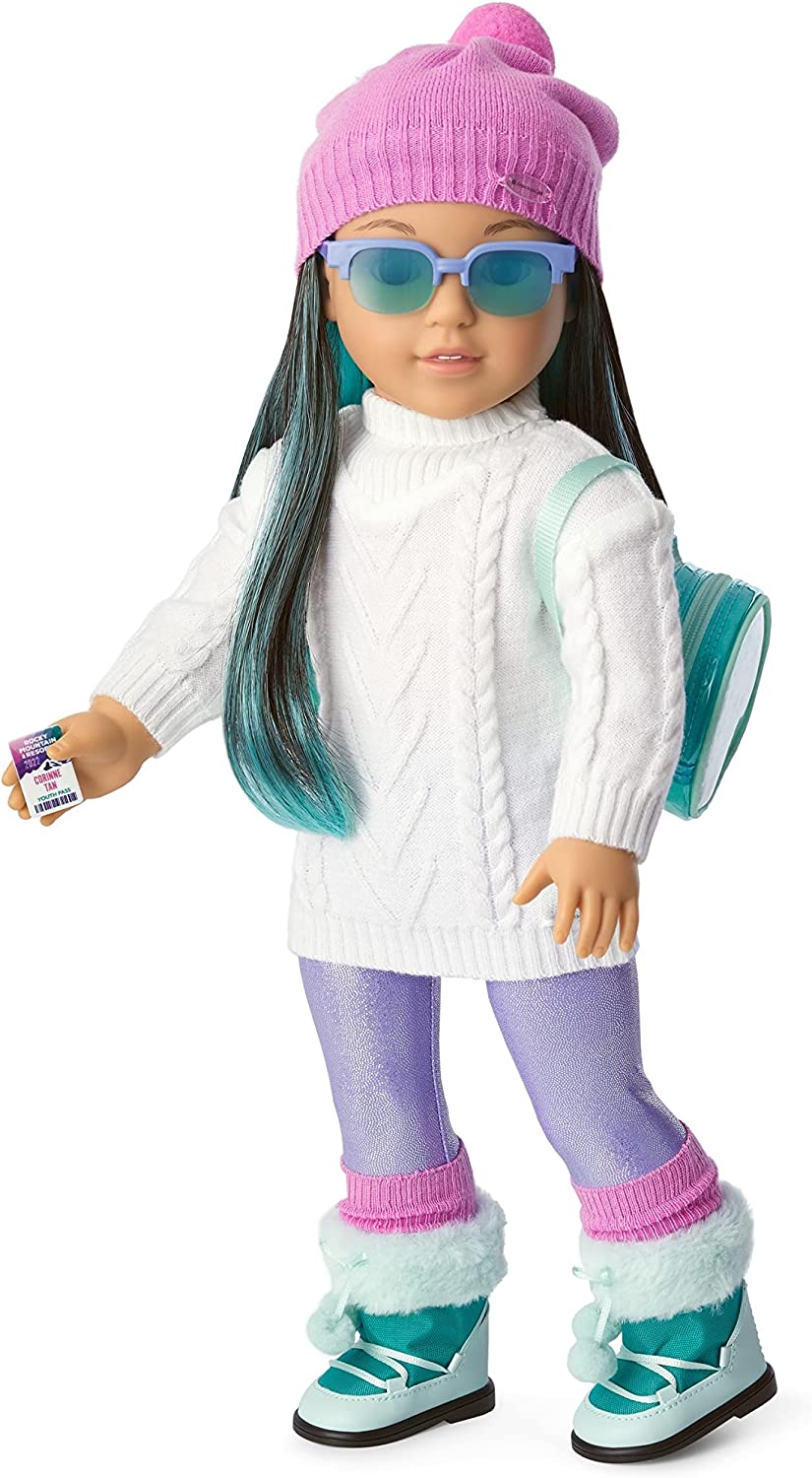 American Girl Corinne doll and her winter outfits and accessories