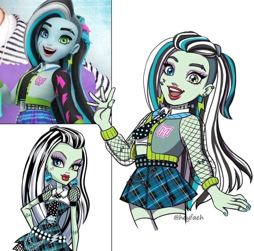 Monster High G3 characters pictures in 2D style from Heyfaeh