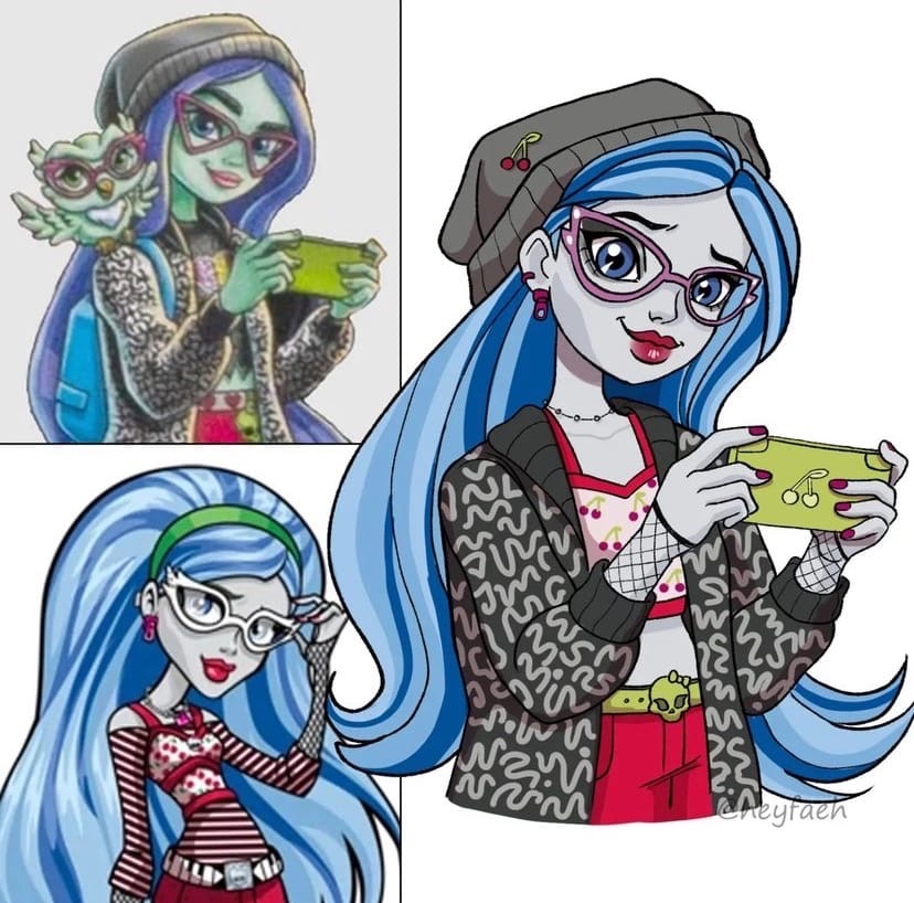 Monster High G3 characters pictures in 2D style from Heyfaeh