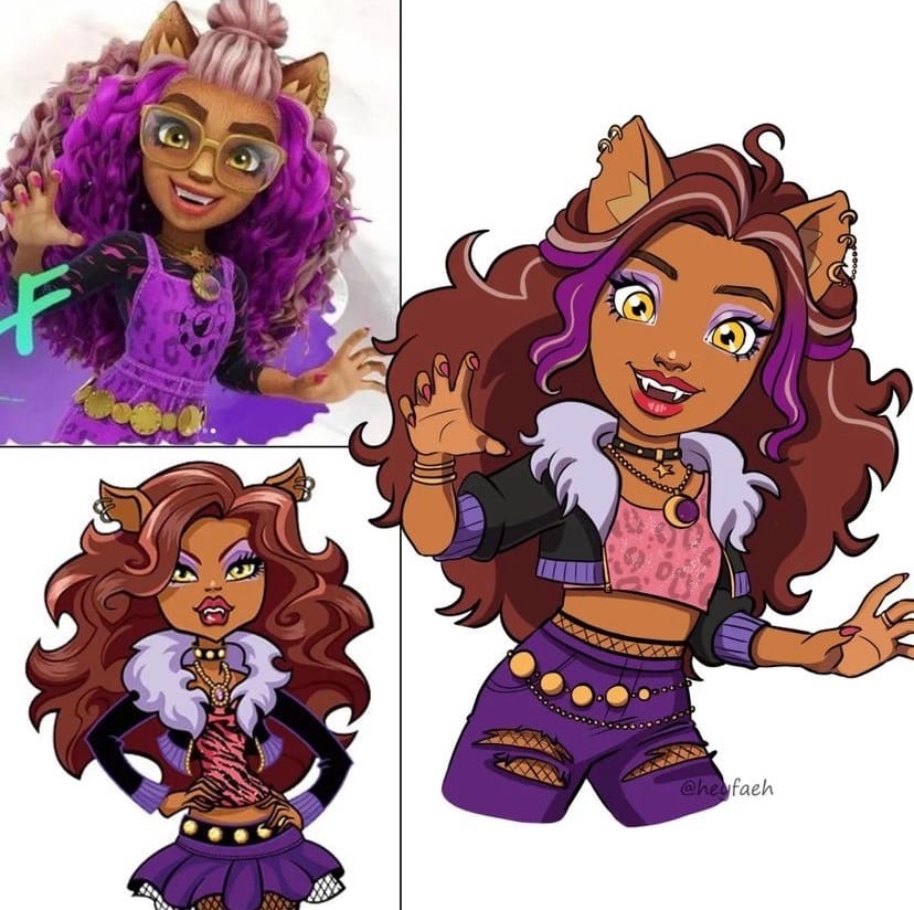 Monster High G3 characters pictures in 2D style from Heyfaeh