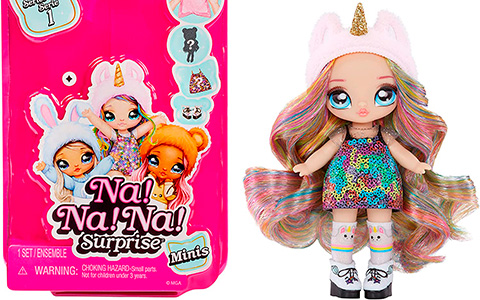 Na Na Na Surprise Cozy Series Leona White Doll - Snow Leopard Fashion With Fuzzy Purse
