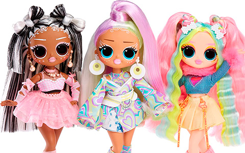 LOL OMG Sunshine Makeover dolls: Bubblegum DJ, Sunrise and Switches 