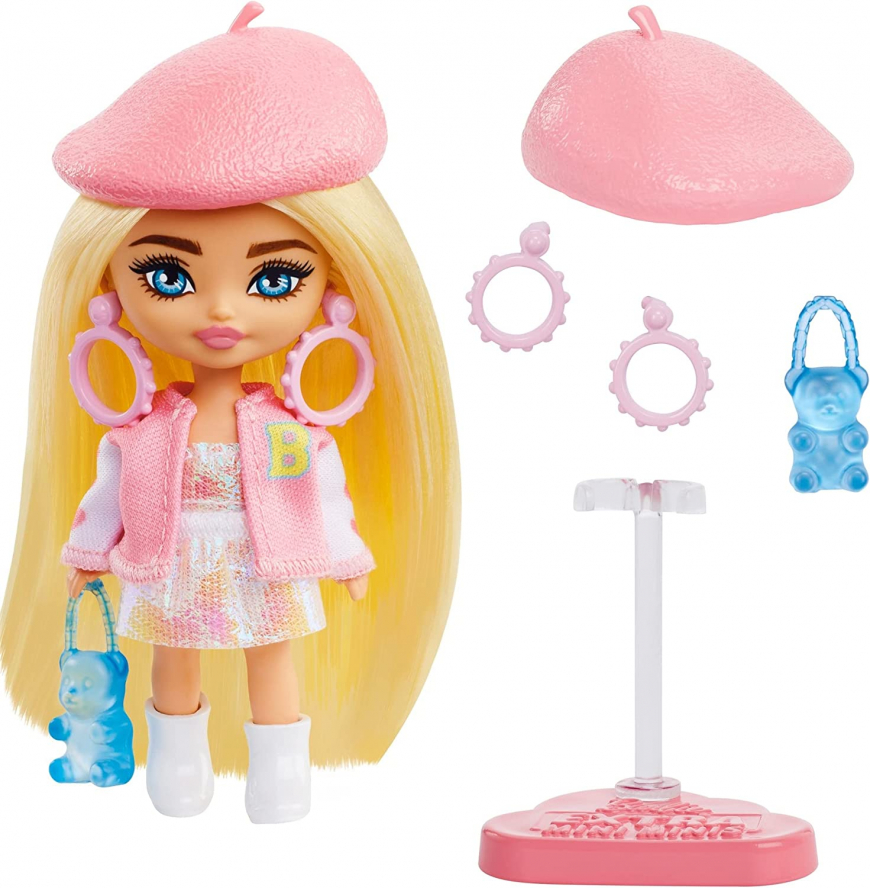Barbie Extra Mini Minis doll in pink beret