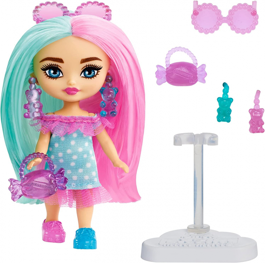 Barbie Extra Mini Minis Doll - Turquoise/Pink Candy