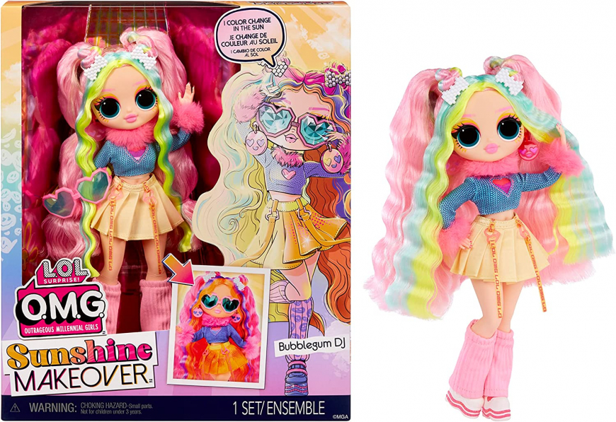 LOL OMG Sunshine Makeover Bubblegum DJ doll