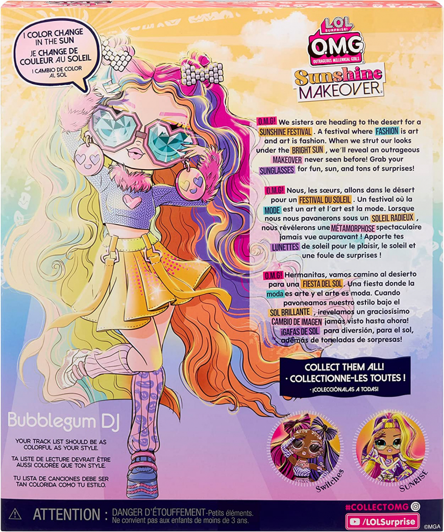 LOL OMG Sunshine Makeover Bubblegum DJ doll
