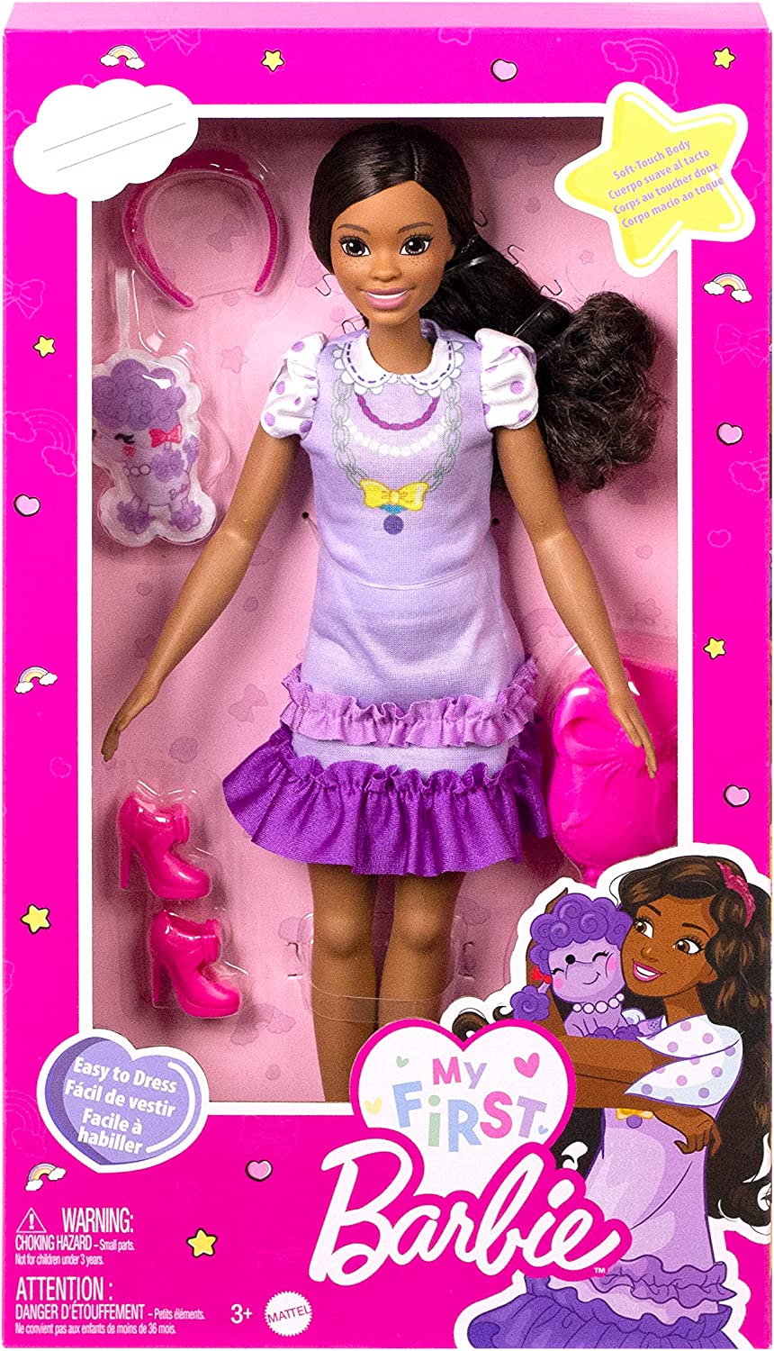 My First Barbie doll brunette HLL20 with poodle