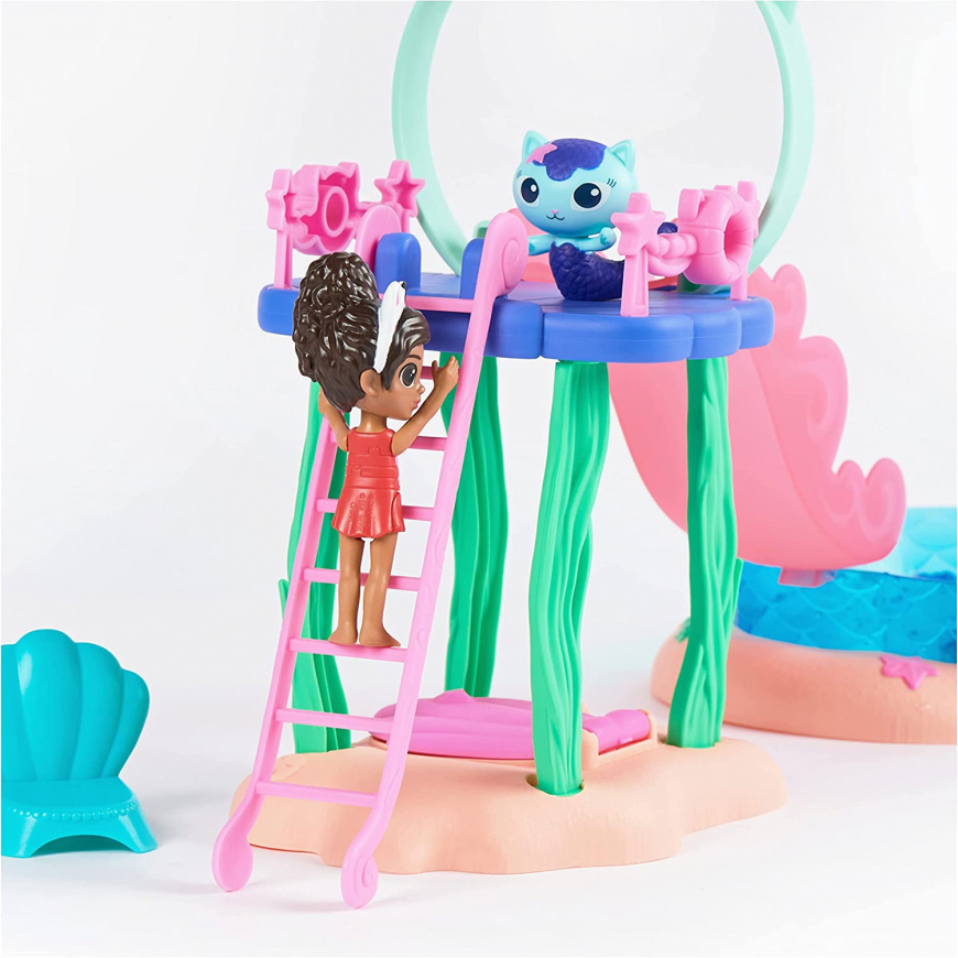 Gabby's Dollhouse, Purr-ific Pool Playset with Gabby and Mercat Figures