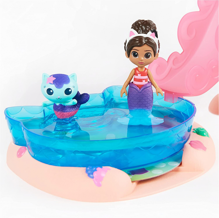 Gabby's Dollhouse, Purr-ific Pool Playset with Gabby and Mercat Figures