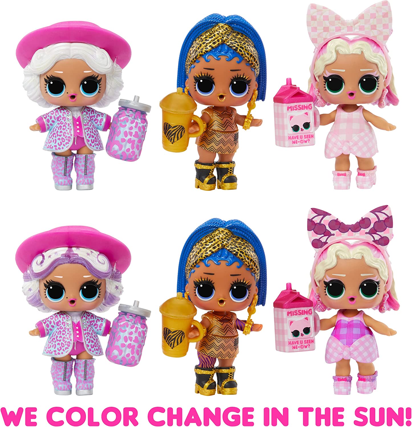 LOL OMG Sunshine Makeover dolls: Bubblegum DJ, Sunrise and
