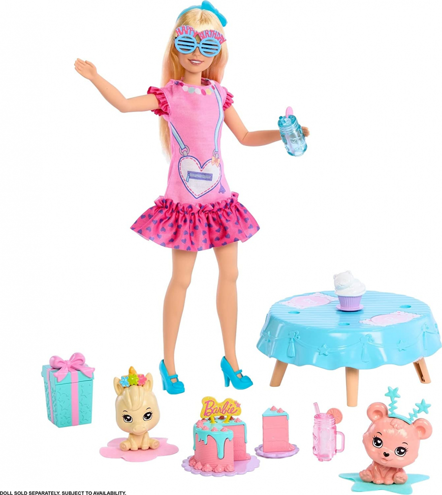 My First Barbie Birthday Party with Unicorn and Bear Pets pack