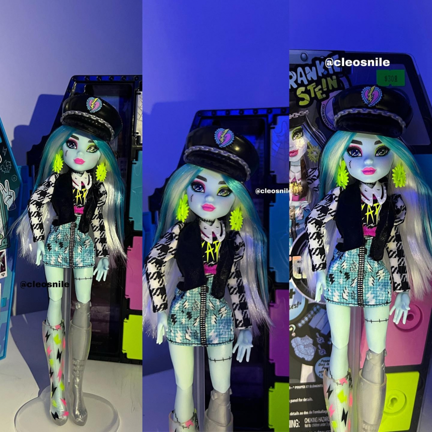 In real life photos of Skulltimate Secrets Frankie Stein doll