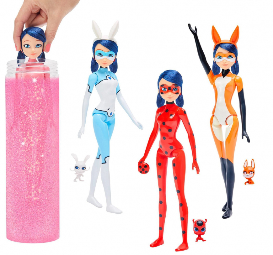Miraculous Ladybug Magic Heroes Marinette transformation surprise dolls
