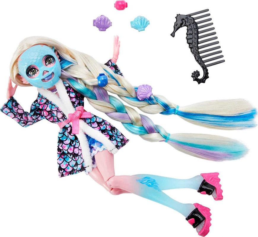 Monster High Lagoona Blue Spa Day doll playset with doll hairplay