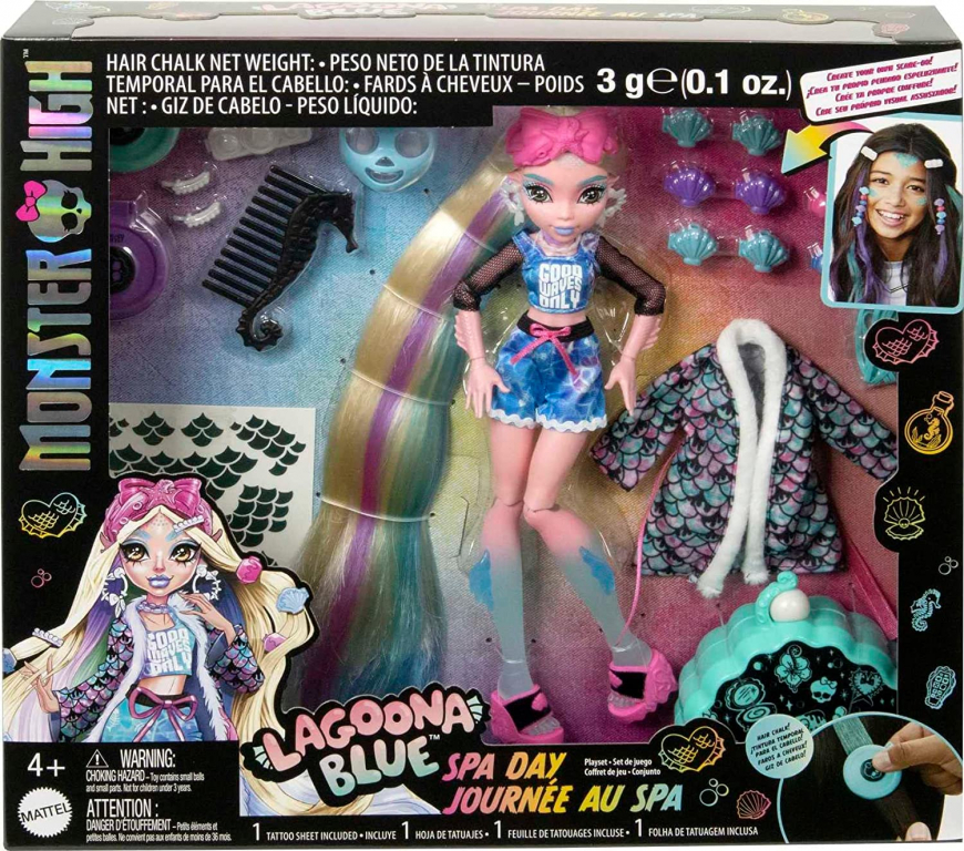 Monster High Lagoona Blue Spa Day doll playset with doll hairplay