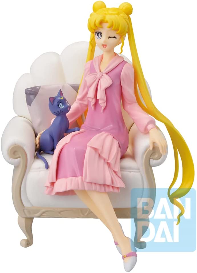 Sailor Moon Usagi and Luna Antique Style Ichibansho figure