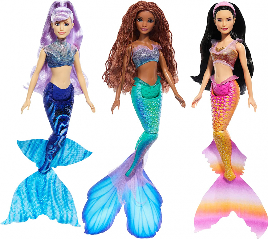The Little Mermaid movie Ariel and sisters 3 pack doll set