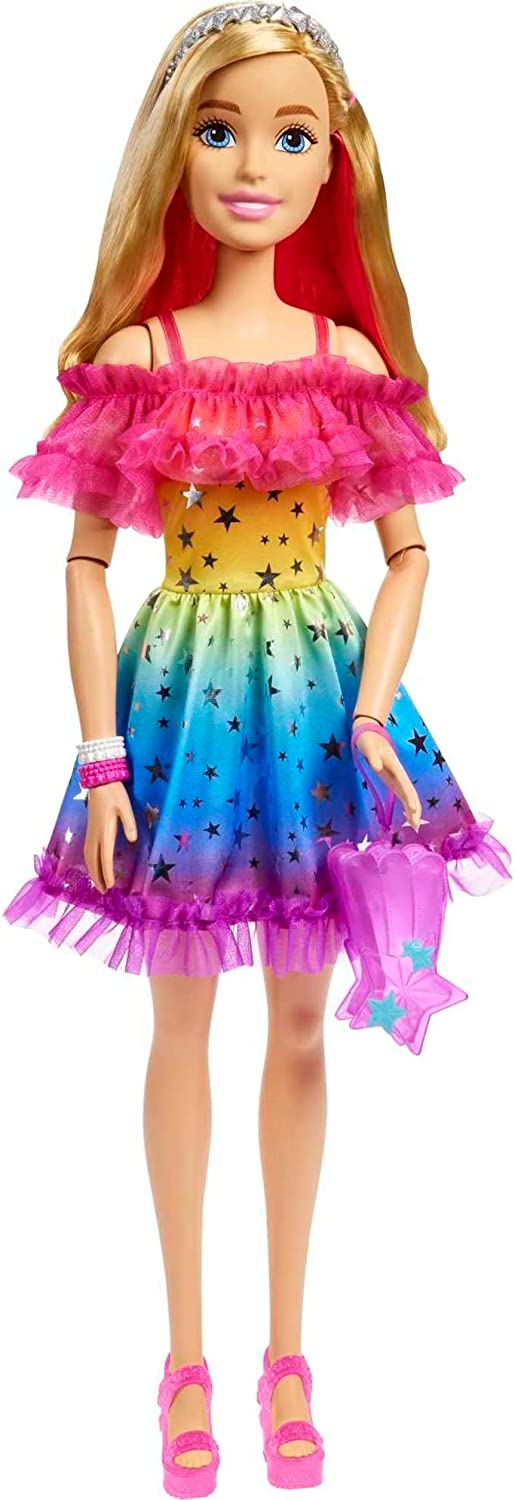 Barbie Large Rainbow Dress doll with blond hair