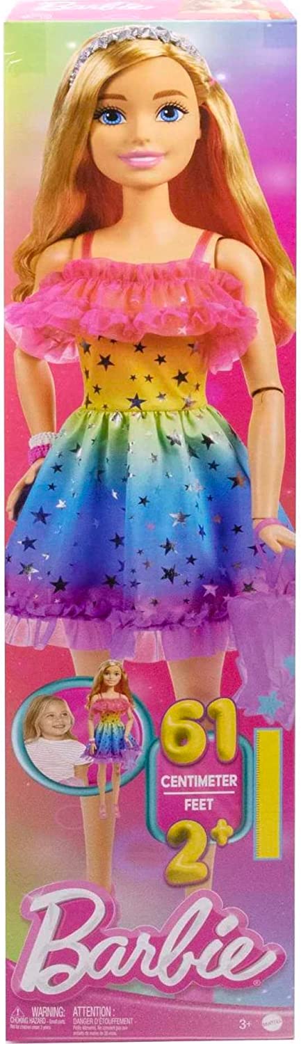 Barbie Large Rainbow Dress doll with blond hair