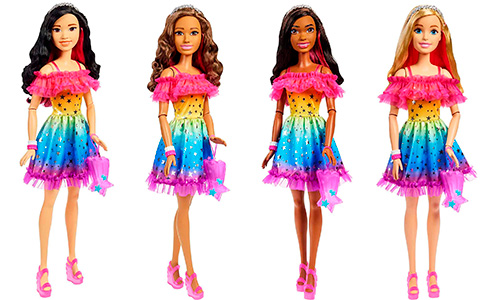 Barbie Large 28 Inches tall dolls 2023 Rainbow Dress and Styling Accessories