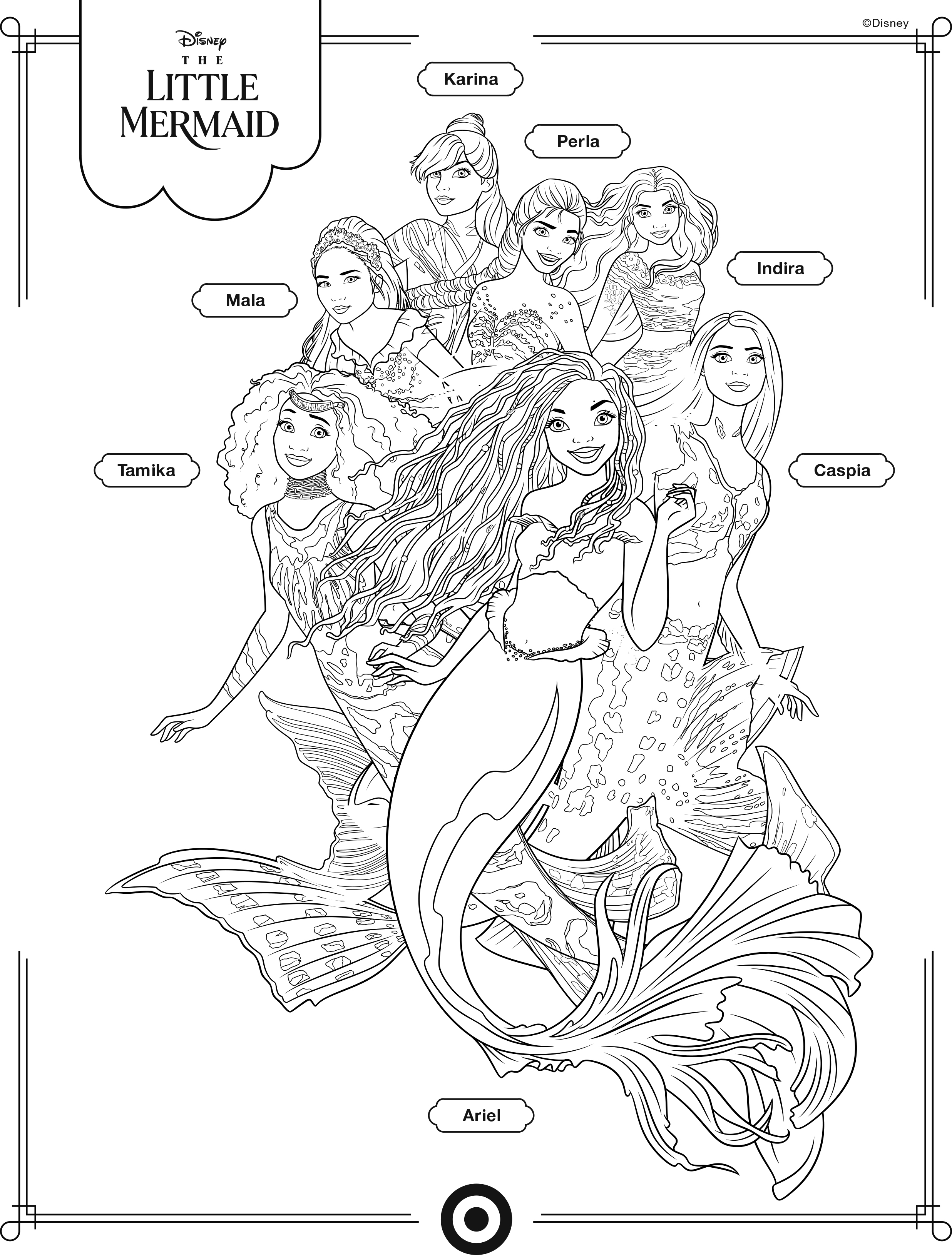 ariel and flounder the little mermaid coloring pages