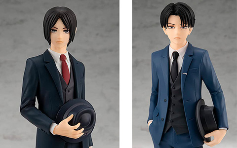 Attack on Titan Pop Up Parade Suit version Eren and Levi figures