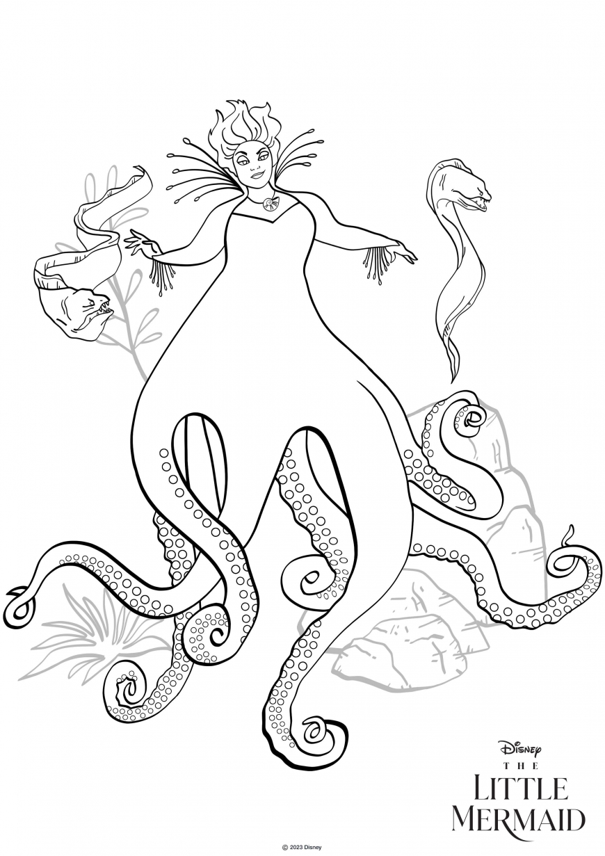 The Little Mermaid movie 2023 coloring page