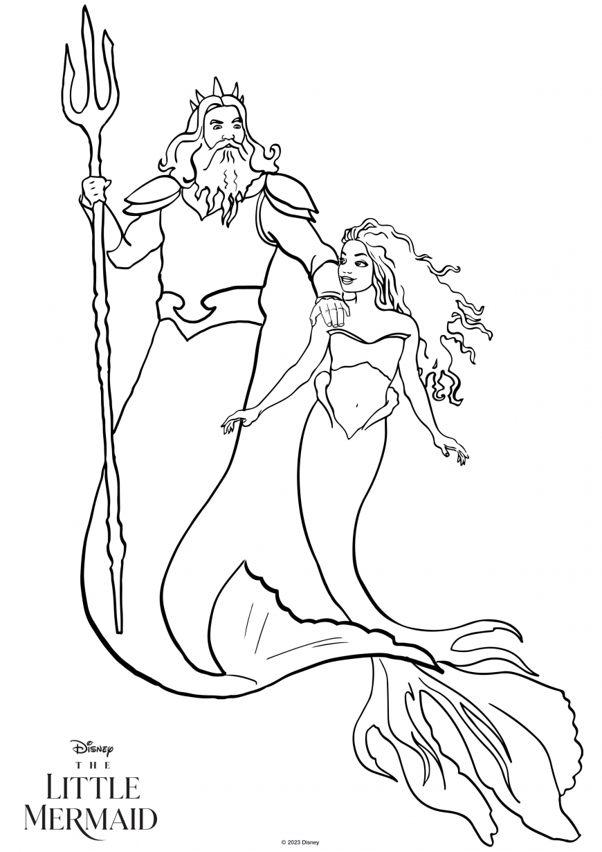 The Little Mermaid movie 2023 coloring page