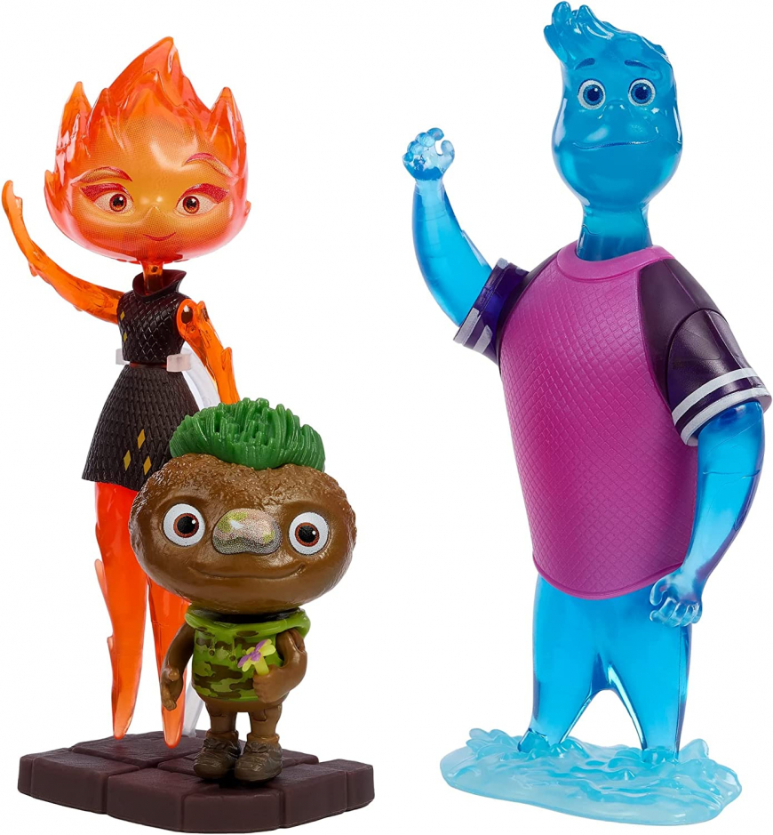 Disney and Pixar Elemental Action Figure 3 Pack (Wade, Ember and Clod)