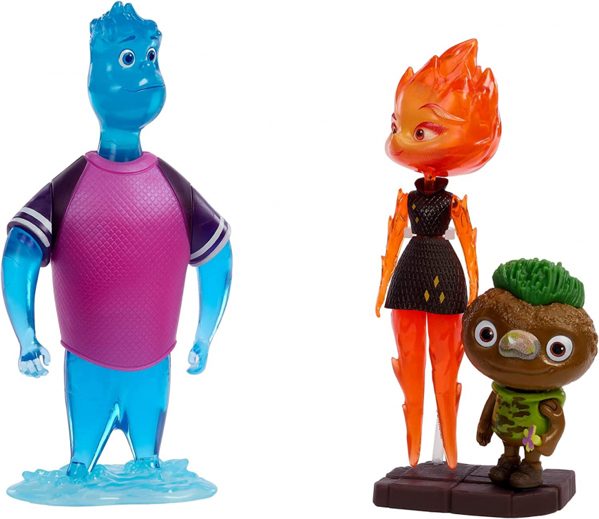 Disney and Pixar Elemental Action Figure 3 Pack (Wade, Ember and Clod)