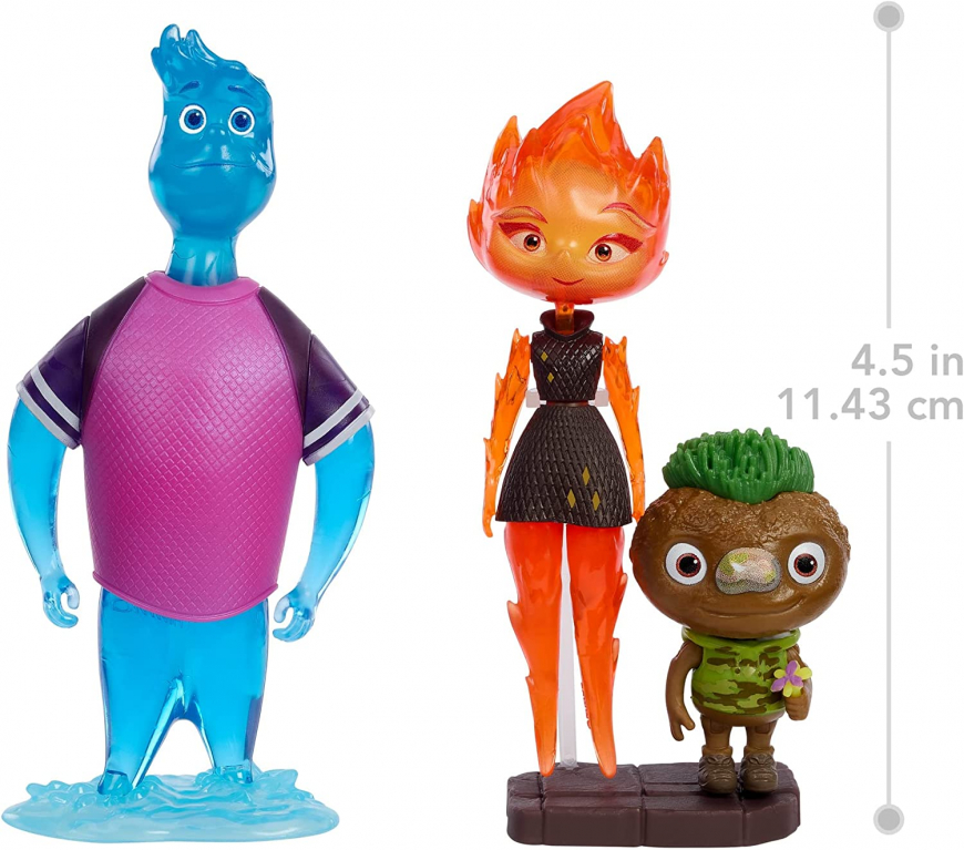 Disney and Pixar Elemental Action Figure 3 Pack (Wade, Ember and Clod)