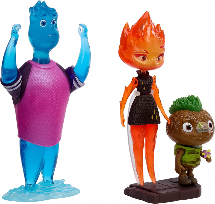 Disney and Pixar Elemental Action Figure 3 Pack (Wade, Ember and Clod)