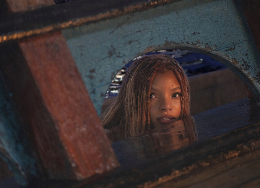 Mermaid Halle Bailey in the water