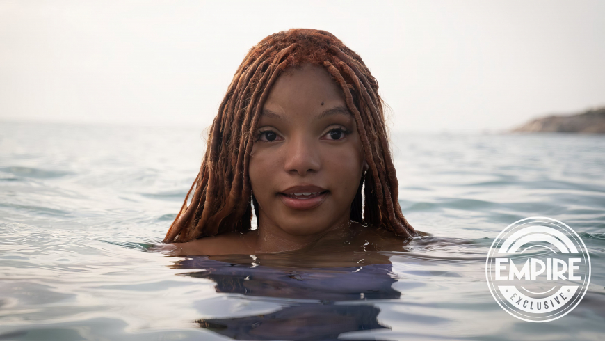 Mermaid Halle Bailey in the water