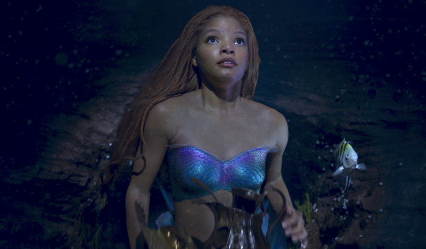 Mermaid Halle Bailey in the water