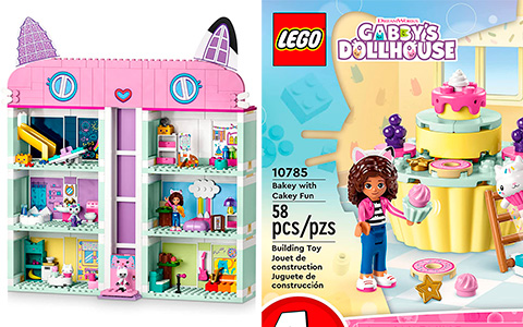 LEGO Gabby’s Dollhouse sets: Playhouse, Mercat’s Ship and Spa, Bakey with Cakey Fun and Kitty Fairy’s Garden Party