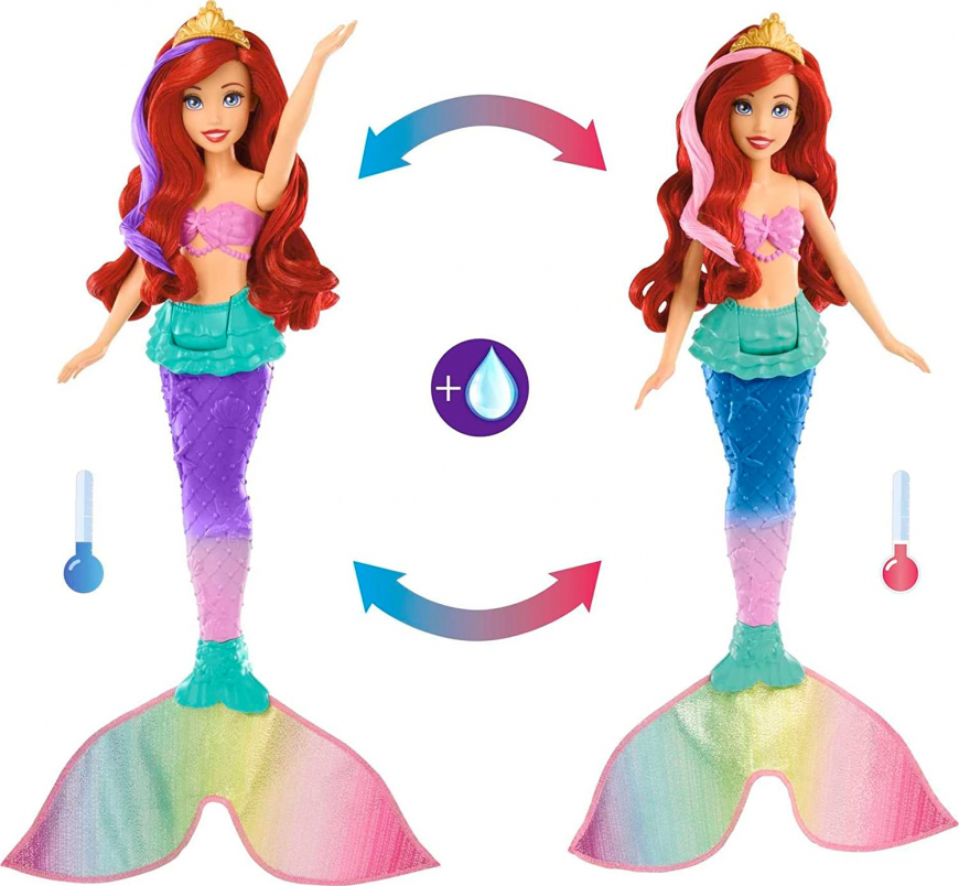 New Ariel swimming mermaid doll from Mattel with color-change hair and tail