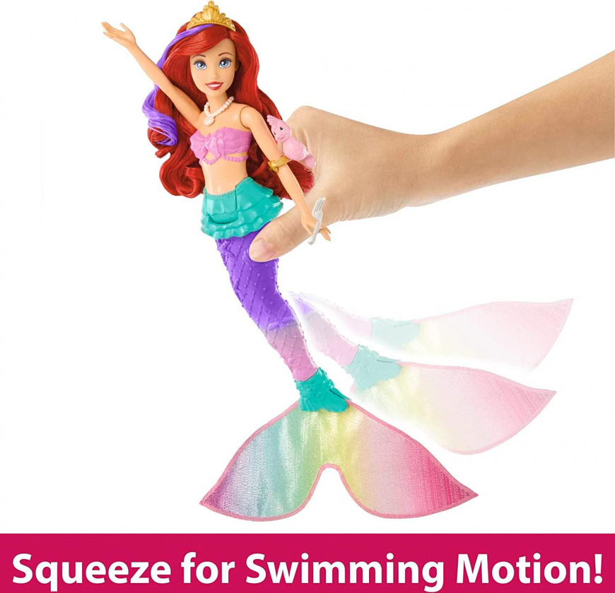 New Ariel swimming mermaid doll from Mattel with color-change hair and tail