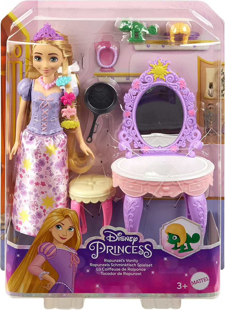 Rapunzel's Vanity playset with doll and Pascal figure