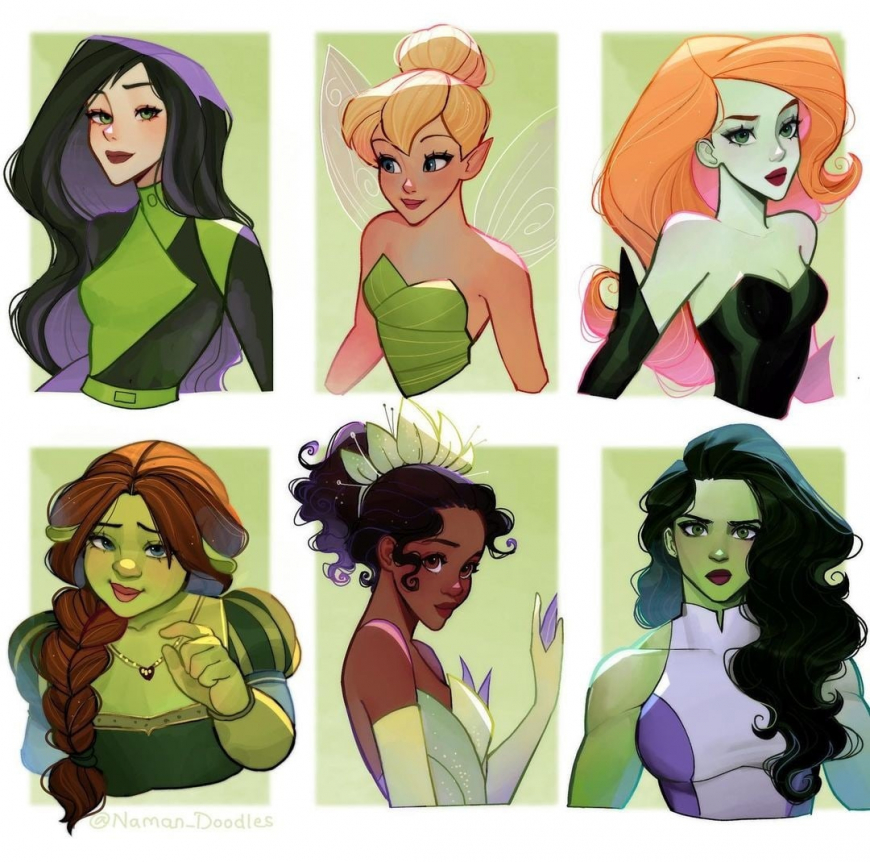 Green characters heroines