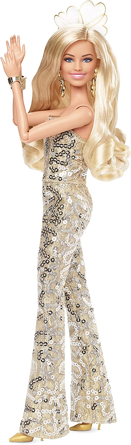 Barbie movie 2023 "Barbieland" in Gold Jumpsuit doll