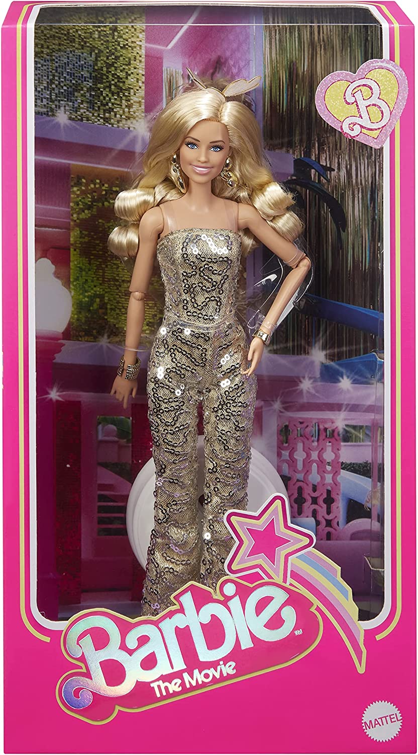 Barbie movie 2023 "Barbieland" in Gold Jumpsuit doll