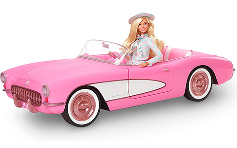 Barbie The Movie collectible Barbie Corvette car