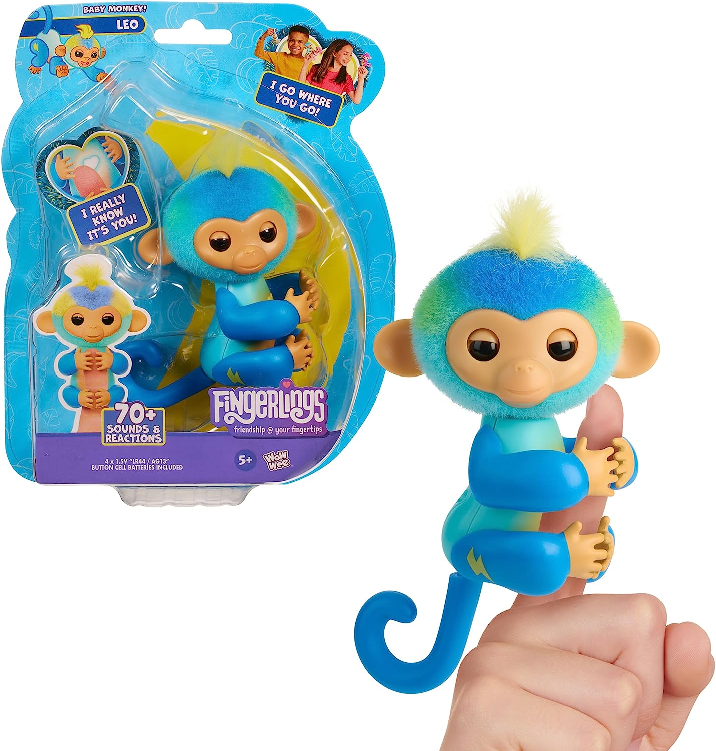 Fingerlings 2023 New Interactive Baby Monkey Reacts to Touch – 70+ Sounds &  Reactions – Harmony (Pink)