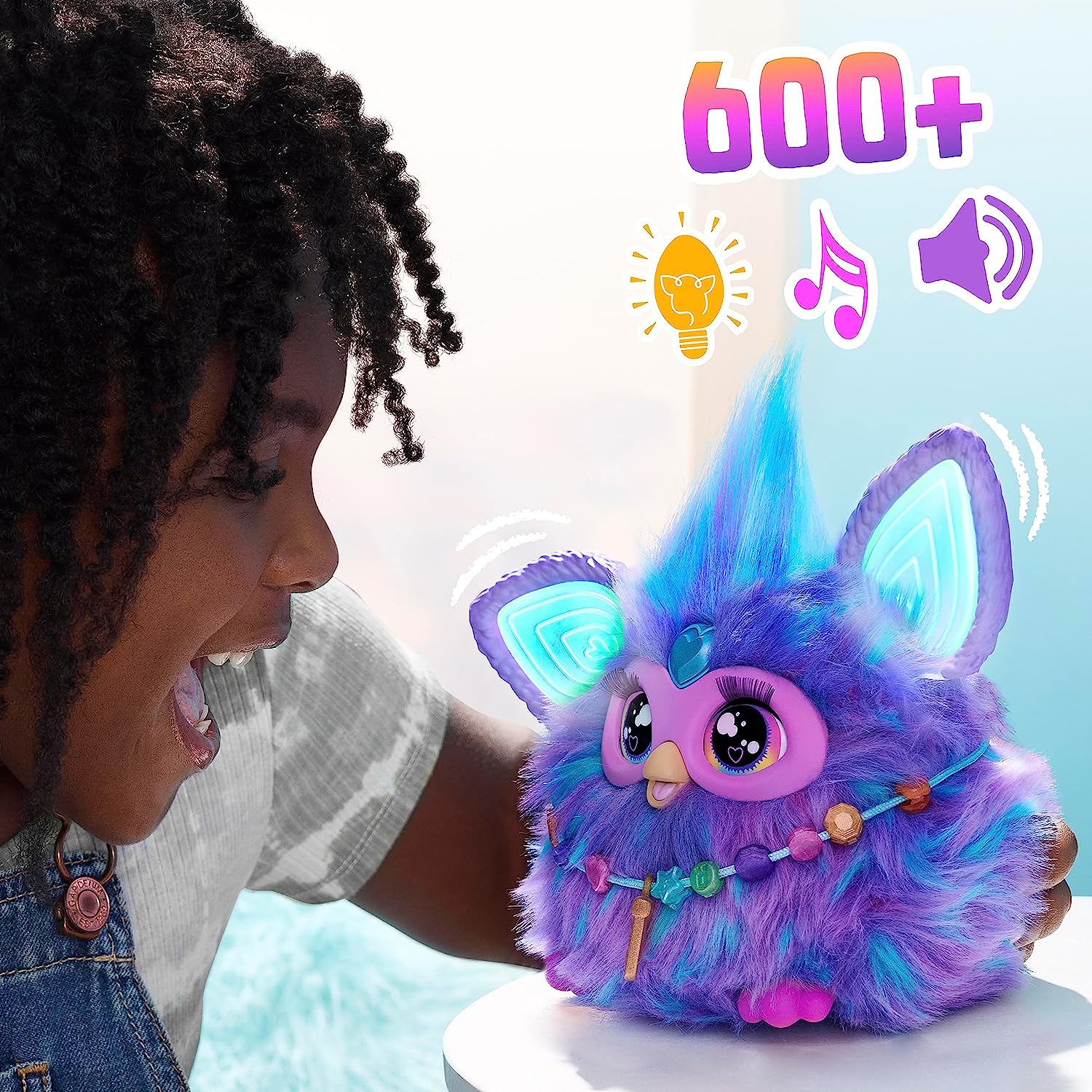 Comparing Furby 2023 Coral and Purple Models 