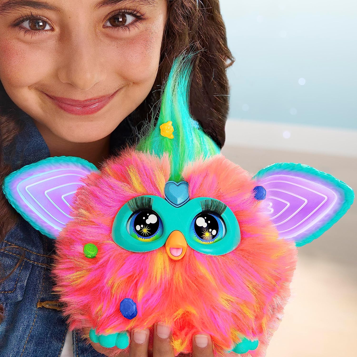 Comparing Furby 2023 Coral and Purple Models 