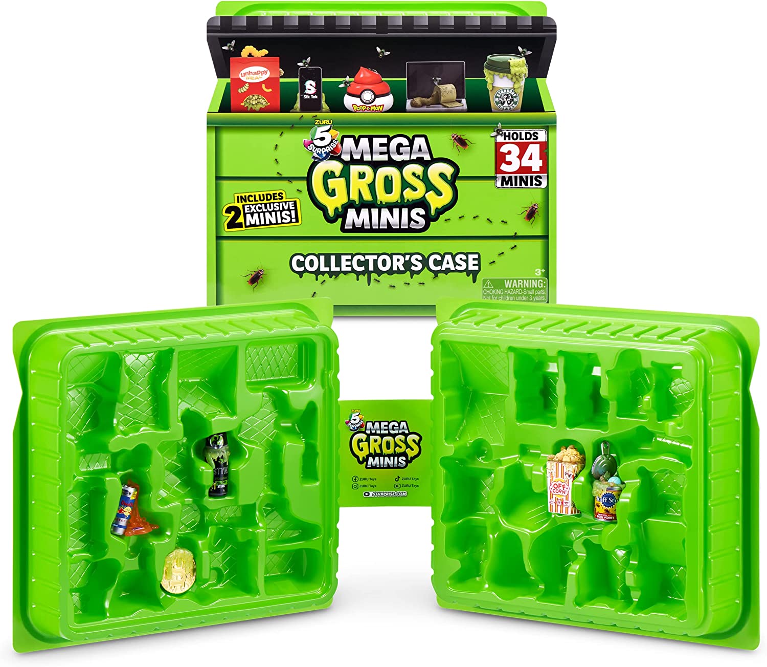 5 Surprise Mega Gross Minis 1 RANDOM Toxic Glow Sticker Mega Gross