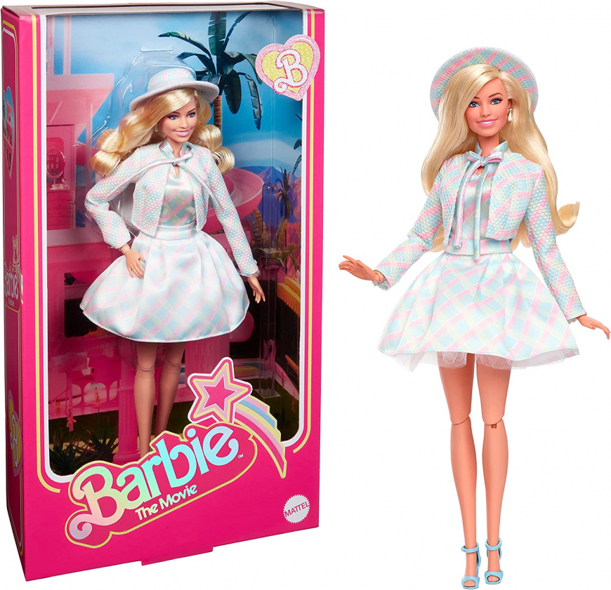 Barbie movie 2023 Barbie "Back To Barbieland" in Blue Plaid Dress collector doll HRF26